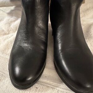 Bass Sleek Black Leather Booties